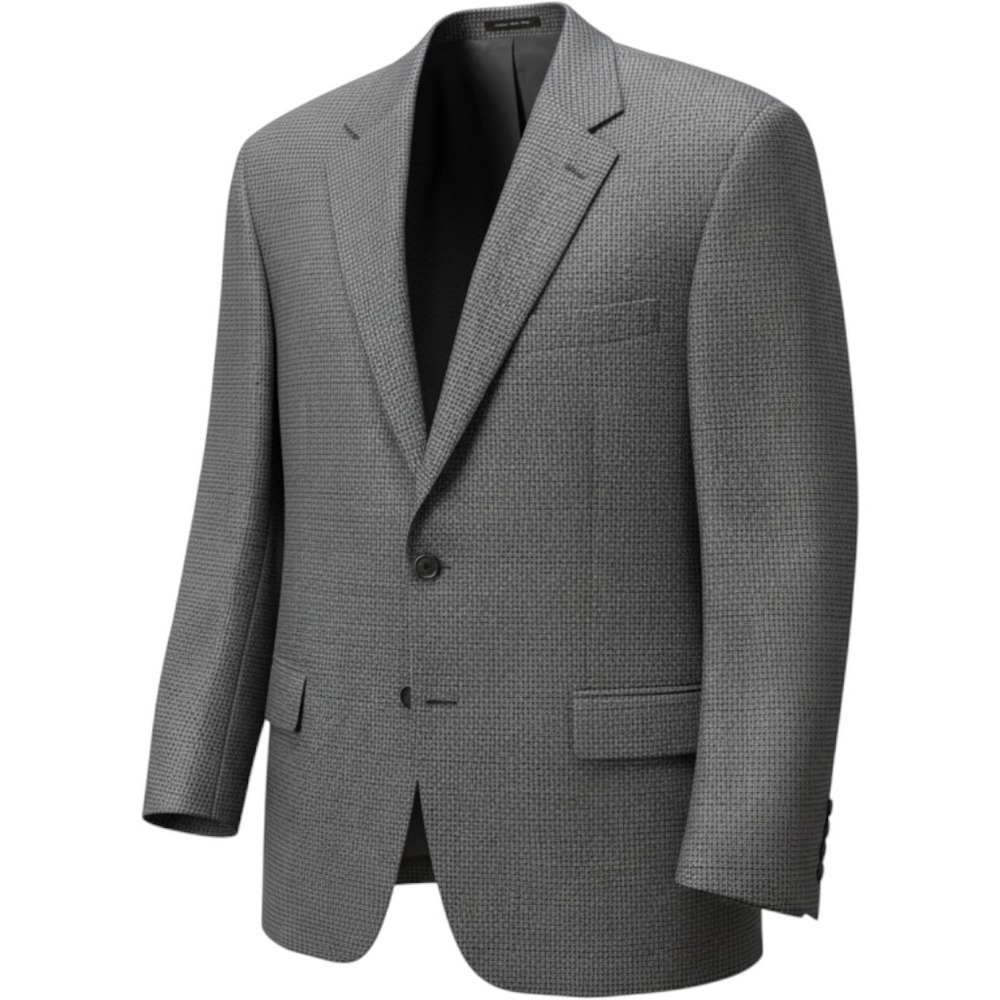 Lauren Ralph Lauren Mens 50S Silk Wool Grey Micro Check 2 Button Sport Coat